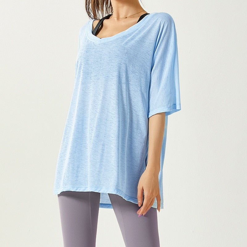 Flowy Split-Tie Short Sleeve Top