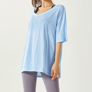 Flowy Split-Tie Short Sleeve Top