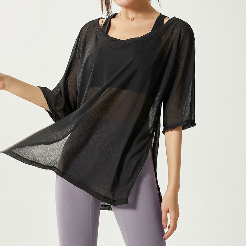 Flowy Split-Tie Short Sleeve Top