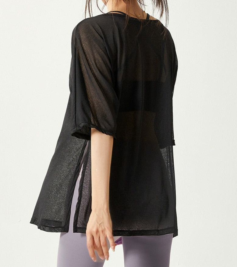 Flowy Split-Tie Short Sleeve Top