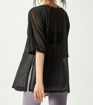 Flowy Split-Tie Short Sleeve Top